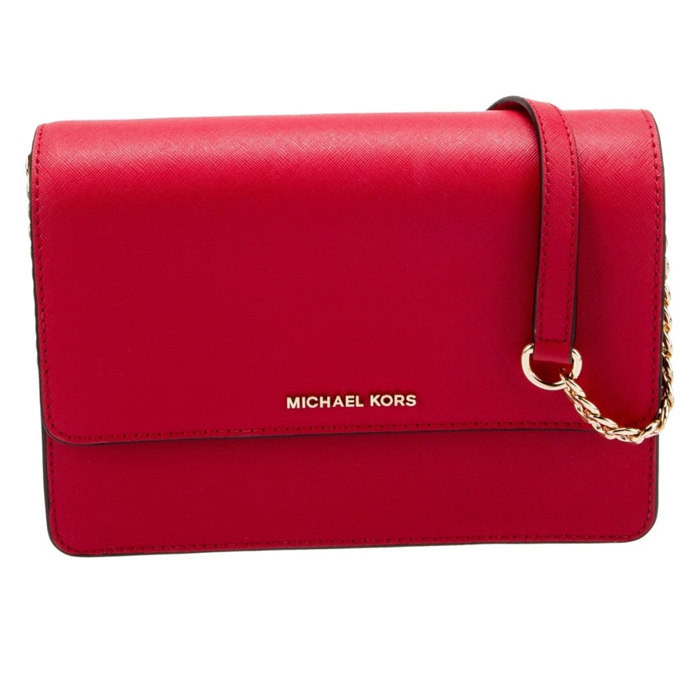 Michael Kors Red Crossbody Bag with Gold Hardware